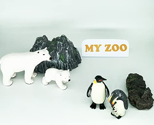 Higherbros Polar Bear Toys Polar Animals Figurines Set Sea Animal Action Figures, Great For Kids Bath Toys, Beach Toys, Cake Topper And Party Favors, Gifts, Prizes, Rewards (2Pcs) #TOP6