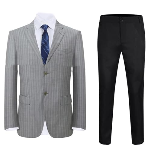 Ensemble de smoking casual homme costume deux pièces rayé à deux boutons