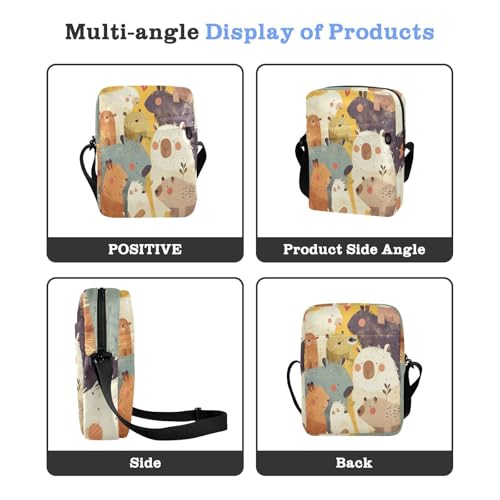 Rustic Simple Capybara messenger bags shoulder bag men women's crossbody handbags Adjustable Strap for work business4