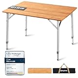 KingCamp 折りたたみテーブル キャンプ テーブル アウトドア 高さ調整 バンブー ロールテーブル 天然 孟宗竹 ダイニングテーブル コンパクト 高耐荷重 おしゃれ ピクニック ファミリー 収納付き