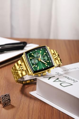 Image of Giordano Multi Function Watch for Men with Square Dial, Stainless Steel Strap and Date Display