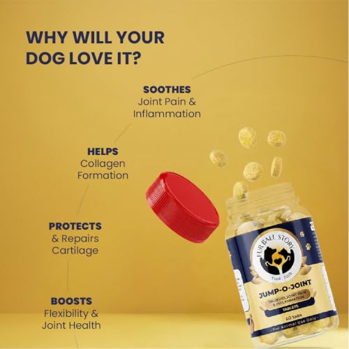 Image of Fur Ball Story Jump-O-Joint Mobility Tablets for Dogs & Cats - 60 Tablets | Supports Joint Health & Flexibility | Promotes Cartilage Support | Daily Joint Supplement