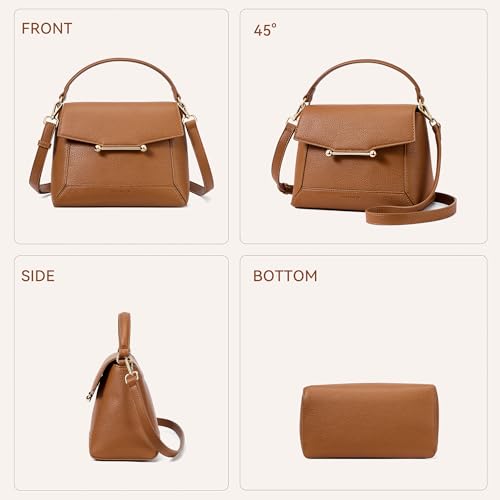 BOSTANTEN Crossbody Bags for Women Vegan Leather Small Purse with Top Handle Shoulder Handbags for Everyday Use, Brown by BOSTANTEN - Used condition - Image 5