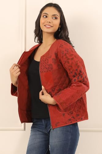 Image of SAY Women's Cotton Regular Fit Quilted Jacket For Winter Wear