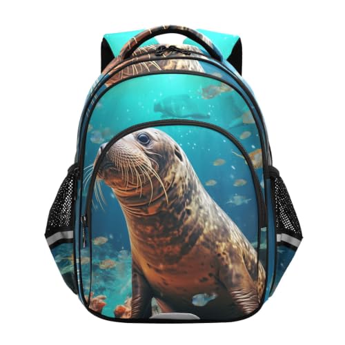 Sac à dos phoque océan bleu pour les sorties et l'école des petits