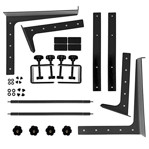 Axcessables Dj Laptop Stand With Dj Table Clamps | 9.25"-14" Adjustable Dj Stand For Audio Mixer| Dj Controller Stand | Compatible With 13"-16" Macbooks, Hp Laptops (Lts-02 Black) #TOP3