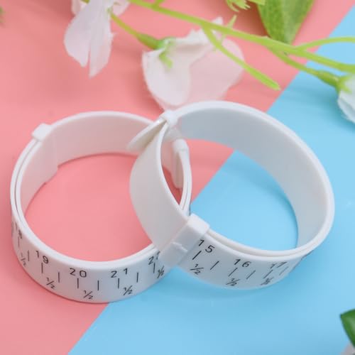 Medidor de pulsera DECORNIJIA blanco de pu de 4 piezas para joyería 7