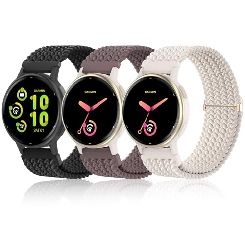 Correas trenzadas compatibles Garmin Vivoactive 20 mm pack 3 miniatura 1