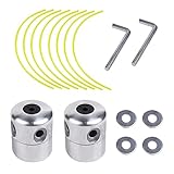 2 Sätze Aluminium Rasentrimmer Kopf Universal, Trimmerfaden Doppelfadenkopf Nylonfaden, Fadenspule Fadenkopf für Motorsense Rasentrimmer