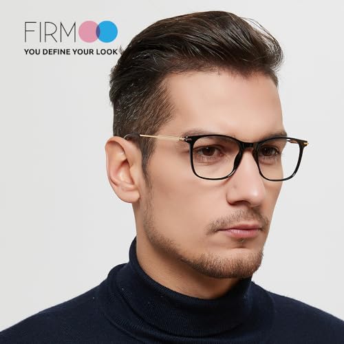 Image of Firmoo Blue Light Glasses for Women Men, Reading Glasses 0.0x-3.0x, Ultra Light Square Frame, Premium TR90 & Metal Blend
