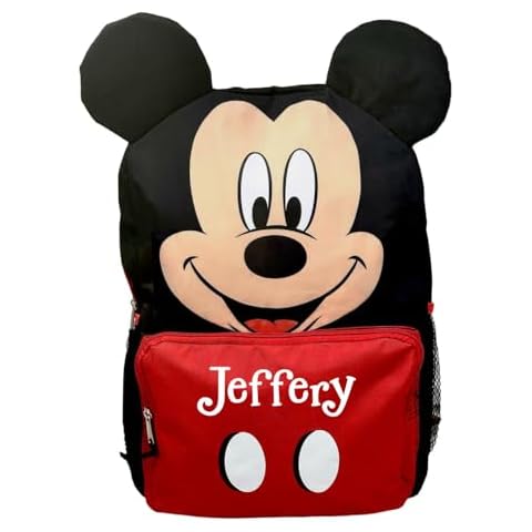 The Trendy Turtle Personalized Backpack made from Disney Mickey Mouse Face Back to School or Travel Book Bag Backpack - 16 inches Cover