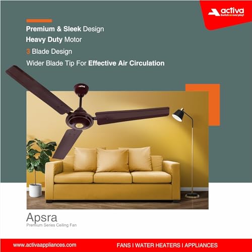 Image of DIGISMART 390 RPM High Speed 1200mm BEE Approved One Star Rating,Apsra Ceiling Fan with 2 Year Warranty (Brown)