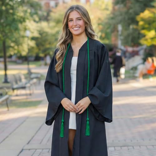 Image of GraduationMall Double Graduation Honor Cords Emerald Green 68 inch