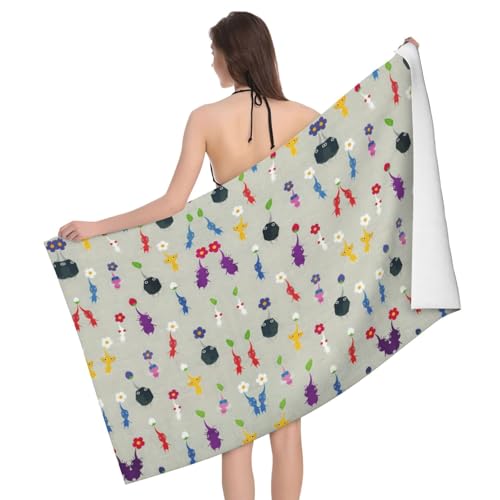 バスタオル ビーチタオル ピクミン 大判 マイクロファイバー 吸水速乾 抗菌防臭タオル かわいい おしゃれ ふわふわ 柔らかな肌に優しいタオル ホテル仕様 丈夫なタオル スポーツタオル 自宅 ビーチ 旅行プール 自宅 ホテルホーム 大型 バスルーム用品free Sizeのサムネイル