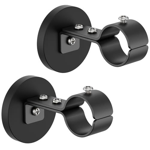 MUTUACTOR Magnetic Curtain Rod Brackets,Heavy Duty Magnet Curtain Rod Bracket for Metal Doors,2PCS Anti-scratch Curtain Holders for Hanging Window Rods Café Rods Spring Tension Rods