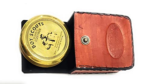 Brújula Americana de Latón con Estuche de Cuero miniatura 1