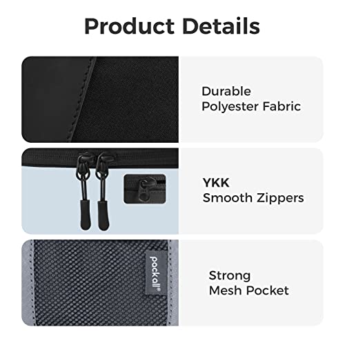 Image of pack all Large Pencil Case, Multi-Compartment Pencil Pouch with Zipper | Large Capacity, Removable Compartment, Durable Fabric, Smooth Zipper, Multi-use for Pens, Stationery & Makeup, Black