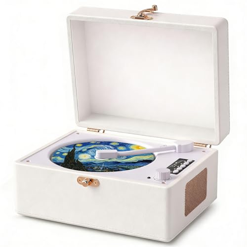 Image of Retro Portable CD Player - Bluetooth Input & Output, 45s Shockproof Pre-Reading & 15min Auto-Shutoff (No Remote),001W2