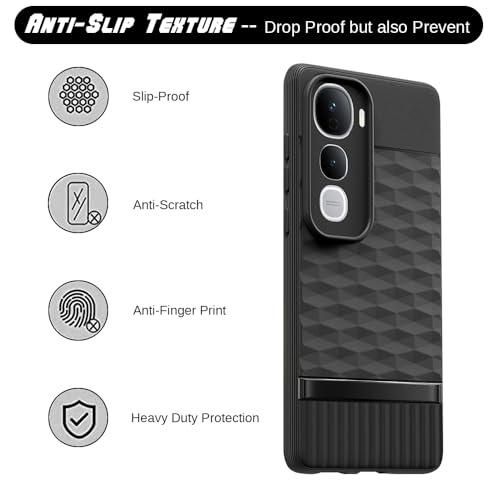Image of Shockproof Case for Vivo Y400 5G / Y400 4G | Full Camera Protection | TPU Flexible Back Cover for Vivo Y400 5G / Y400 4G (Matte Black)