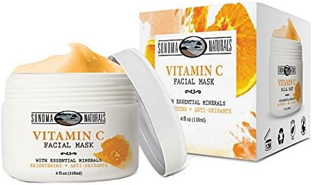 Sonoma Naturals Vitamin C Face Mask, 4 oz | Dry Skin | Anti Aging & Anti Wrinkle | Skin Moisturizing, Brightening & Firming | Boosts Collagen