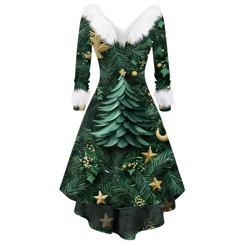 Generisch Piratenkostüm Damen Kleid Winter Rotes Wollkleid Sexy Marineblaues Lang Schwarzes Elegant Langarm Grün 3XL