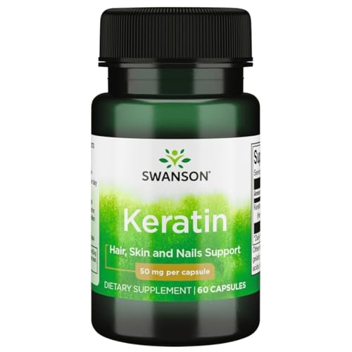 Swanson Keratin (from Tibetan Wool) - Natural Supplement Promoting Healthy Joints Hair Skin & Nails - Helps Nourish Healthy Connective Tissues - (60 Capsules 50mg Each)