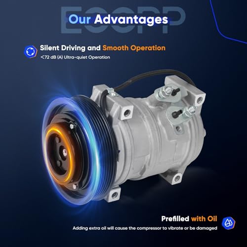 Image of ECCPP AC Compressor 2001-2007 Fit for Dodge Caravan 2.4L | 2001-2003 Fit for Chrysler Voyager 2.4L Fast Cooling AC Compressor with Clutch