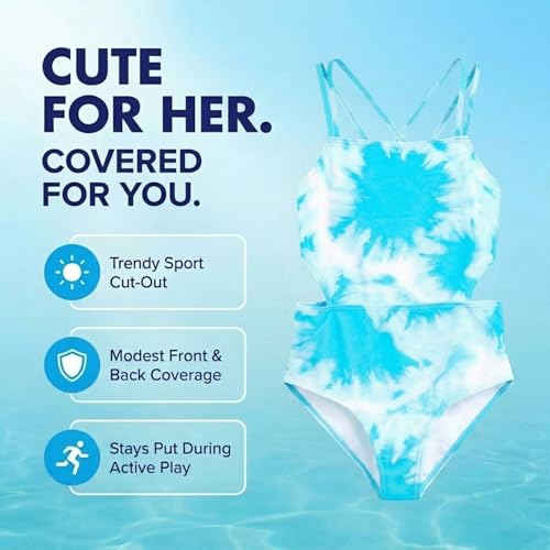 Image of Kanu Surf Girls' Beach Girl Sport Cut-Out One Piece Swimsuit