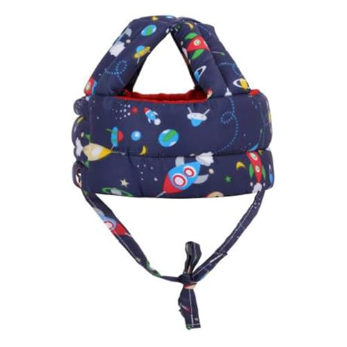 Image of Baby Helmet No Bump Safety Head Cushion Bumper Bonnet Adjustable Protective Cap Child Safety Headguard for Running Walking Crawling Safety Helmet (Blue Rocket)