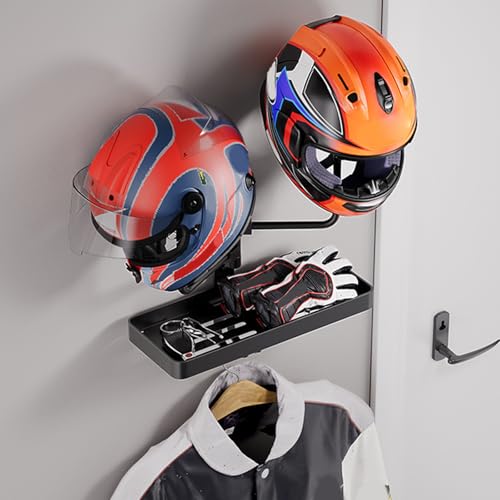 Soporte de casco resistente con colgador múltiple para organizar varias tapas 7