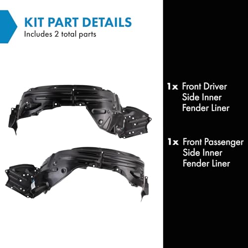 Image of TRQ Front Inner Fender Liner Set Compatible with 2020-2021 Toyota C-HR TO1248244 TO1249244