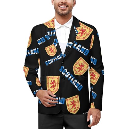 Scottish Flag Britain Classic Suits Blazer for Men Business Tuxedo Jacket Sport Coat Two Buttons