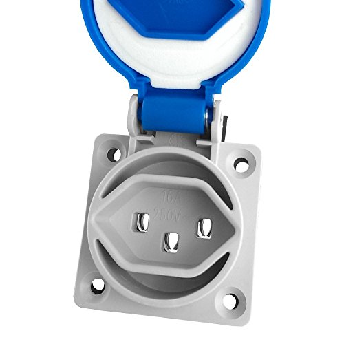 Culture Prise 16 A 250 V ~ IP54 Prise encastrable Contact de protection Bleu Système Suisse T23 PCE 6987 Cover