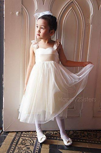 white navy flower girl dress