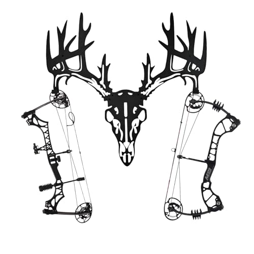 SPG Compound Bow Hanger for Wall - Deer-Shaped Bow Wall Mount Archery Bow Rack Storage Holder with Sponge Protection for Hunting Decor Holds Up to 13lbs