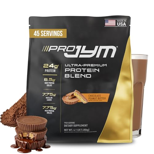 Pro JYM Chocolate Peanut Butter Protein Powder - Whey Protein Isolates, Casein, & Milk Protein, Lean Muscle Building for Men & Women, JYM Supplement Science, 45 Servings