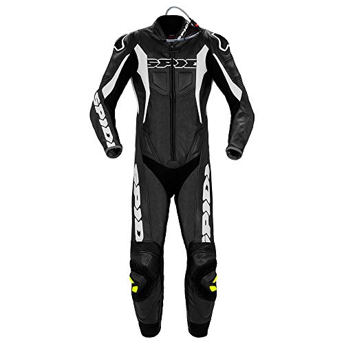 SPIDI Sport Warrior Pro Tuta in pelle della moto monopezzo perforata, nero/bianco, 50
