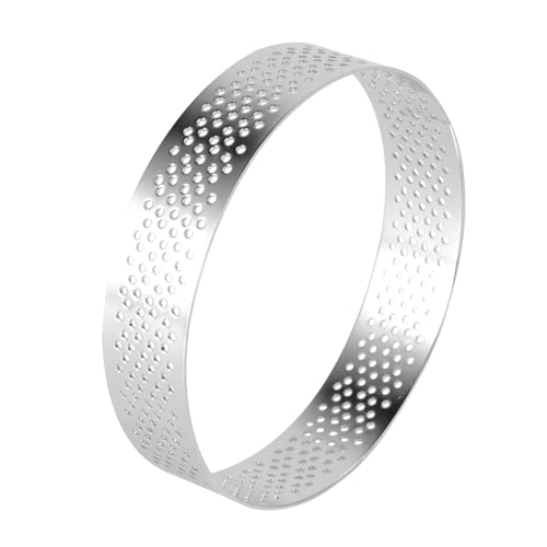 EXQUIMEUBLE Molde Redondo para Tartas de Acero Inoxidable de 9 Cm Recubrimiento Antiadherente y Excelente Conductividad Térmica para Hornear Postres