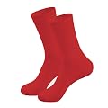 MUKHAKSH (Pack of 1 Pair = 2 School Socks Girls Cotton Lycra Red Calf Length School Socks