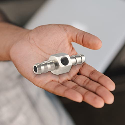 Giilayky Universal-Druckmessgerät für Kraftstoff, 1/8 NPT (140 Psi) mit T-Adapter für Kraftstoffdruckmessgerät, 3/8