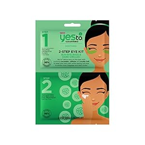 Yes To, Cucumbers 2-Step Buh Bye Bags & Dark Circles Eye Kit, Calms Skin and Eliminates Excess Under Eye Darkness