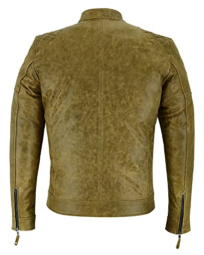 A&H Apparel Mens Classic Vintage Two Tone Genuine Top-Grain Cowhide Biker Leather Jacket4