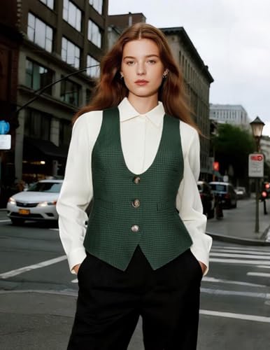 Image of GRACE KARIN Women's Suit Vest Top, Dressy Casual Sleeveless Button Waistcoat, Fromal Steampunk Blazer for Work Office