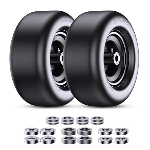 11x6.00-5' Lawn Mower Front Wheels, Zero-steering Solid Wheels for Residential...