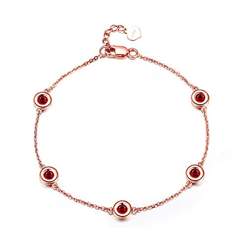 Bracelet Feng Shui Or Rose Rubis Saphir Bijou Quotidien Chic