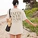 Sulayesh Faith Over Fear Christian Shirts for Women Oversized Jesus God Religious Bible Verse Tees Inspirational Tshirts Tops (Apricot,XL)