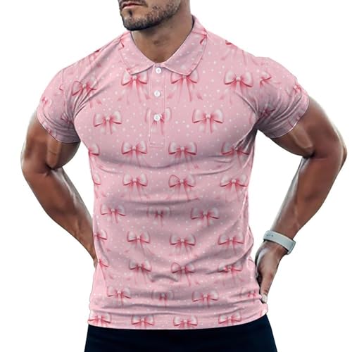 Polo de golf homme coupe sèche contre la transpiration à motif rose