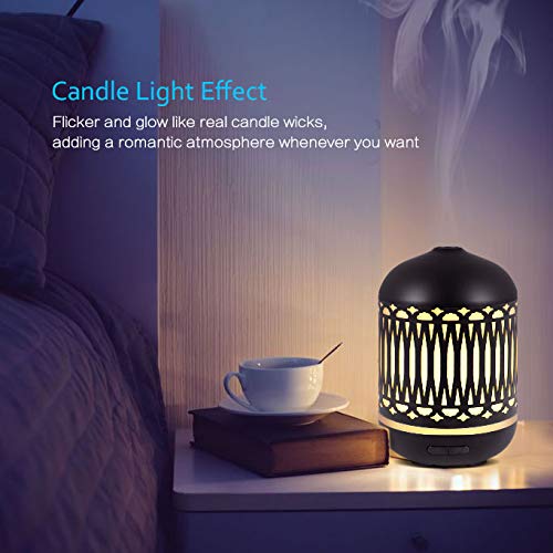 InnoGear Iron Cover Aromatherapy Essential Oil Diffuser Ultrasonic Cool Mist Humidifier with Candle Light Effect Waterless Auto Shut-off for Home Yoga Spa Office