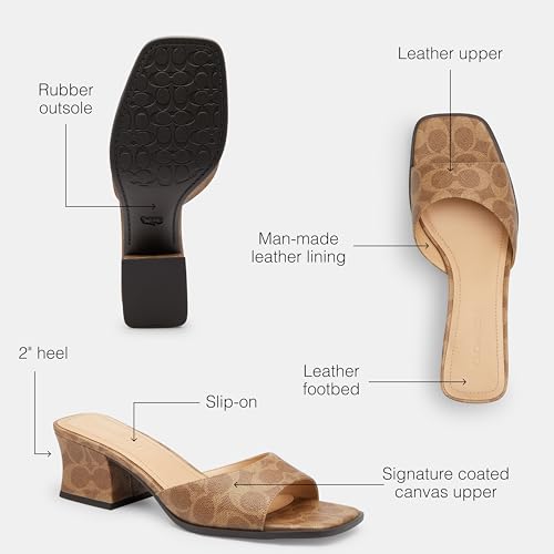 Coach Women's Sculpted C Block Heel Sandal Heeled3