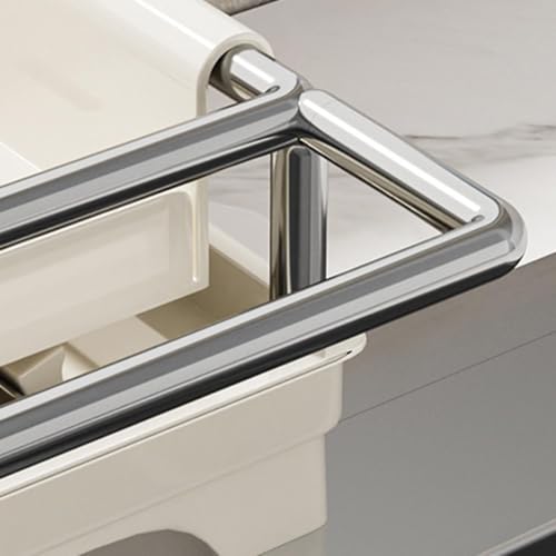 Image of Sponge Holder for Kitchen Sink Home Decor Space Saving with Quick Drain Tray Beige